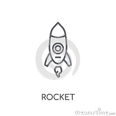 Rocket linear icon. Modern outline Rocket logo concept on white Vector Illustration