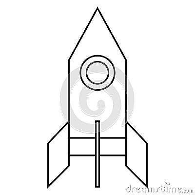 Rocket linear icon. Vector illustration Vector Illustration