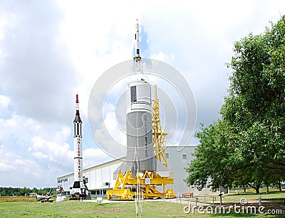 Rocket Park in Johnson Space Center, NASA, Houston, Texas Editorial Stock Photo