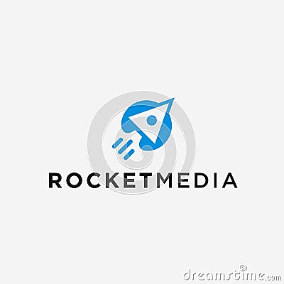 rocket play logo design vector illustration Vector Illustration