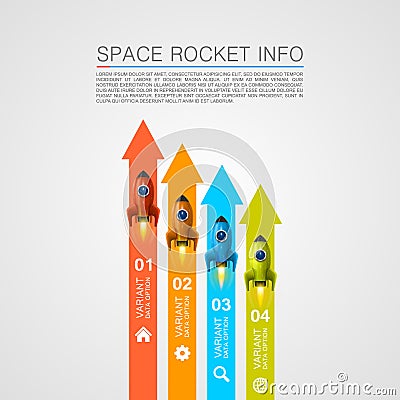 Rocket racing info art cover Vector Illustration