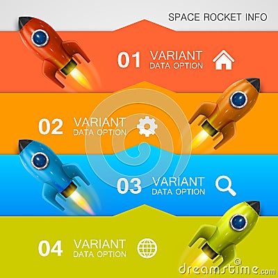 Rocket racing info art cover Vector Illustration