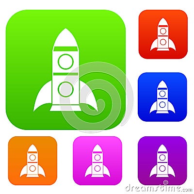 Rocket set collection Vector Illustration