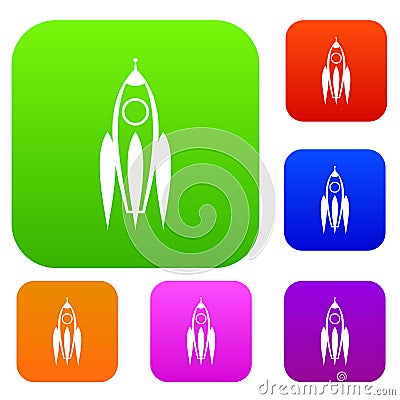 Rocket set collection Vector Illustration