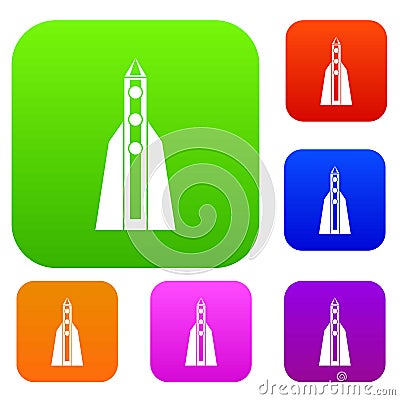 Rocket set collection Vector Illustration