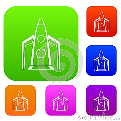 Rocket set collection Vector Illustration