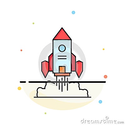 Rocket, spaceship, startup, launch, Game Flat Color Icon Vector Vector Illustration