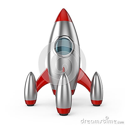 Rocket spaceship successful startup Cartoon Illustration