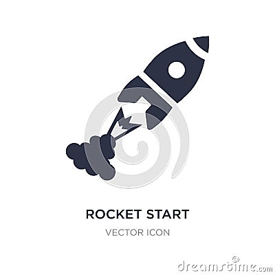 rocket start icon on white background. Simple element illustration from Astronomy concept Vector Illustration