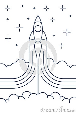 Rocket start up design Vector Illustration