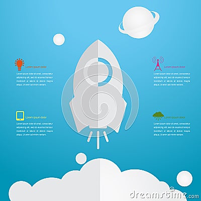 Rocket theme, info graphics Stock Photo