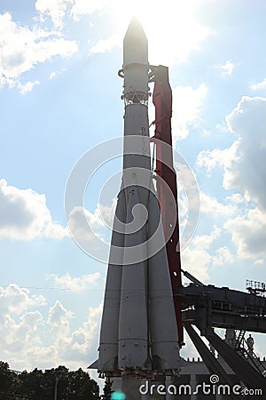 The rocket at VDNKh Russian Exhibition Center Editorial Stock Photo