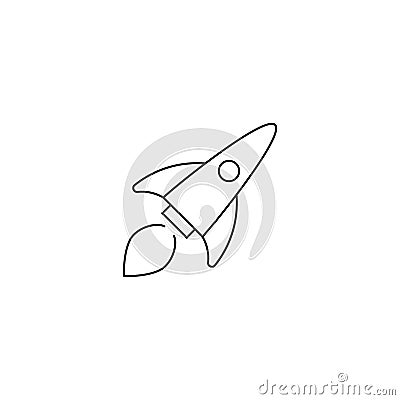 Rocket vector icon isolated on white background Cartoon Illustration