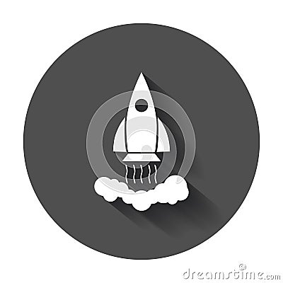 Rocket vector pictogram icon. Vector Illustration