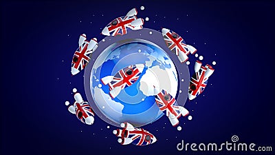 Rockets around the world - 3D Illustration Stock Photo