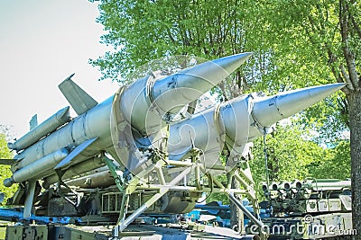 Rockets in the museum Stock Photo