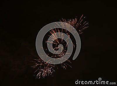 Rockets in the sky on New Year`s Eve in Munich Stock Photo