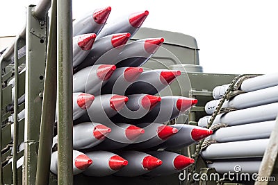 Rockets, weapons of mass destruction, nuclear weapons, chemical arms. Stock Photo