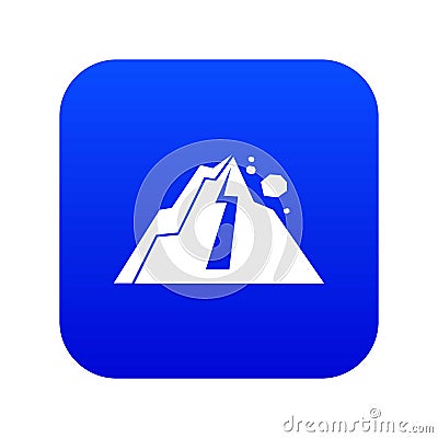 Rockfall icon digital blue Vector Illustration
