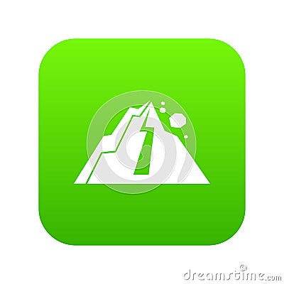 Rockfall icon digital green Vector Illustration