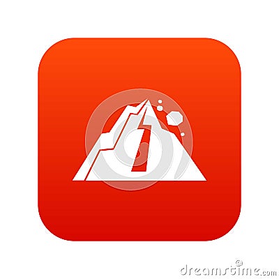 Rockfall icon digital red Vector Illustration