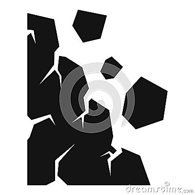 Rockfall icon, simple style Vector Illustration