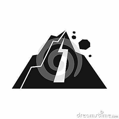 Rockfall icon, simple style Vector Illustration