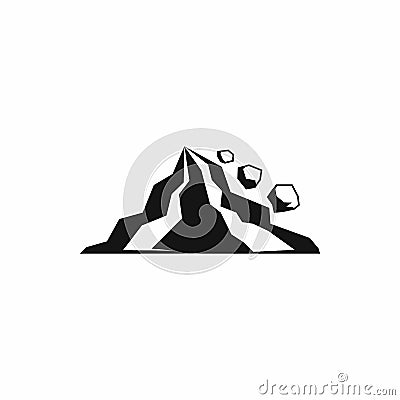Rockfall icon in simple style Vector Illustration