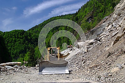 Rockfall in the mountains Stock Photo