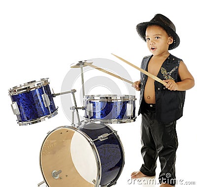 Rockin' Drummer Boy Stock Photo