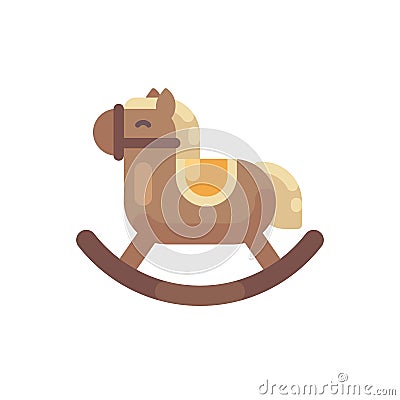 Rocking horse flat illustration. Toy horse Christmas present Vector Illustration