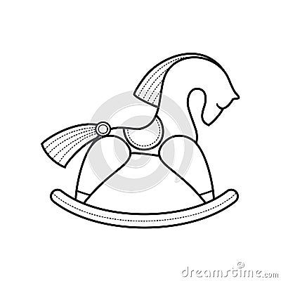 Rocking wooden horse. Vector Illustration