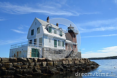 Rockland Breakwater Lighthouse Stock Photo