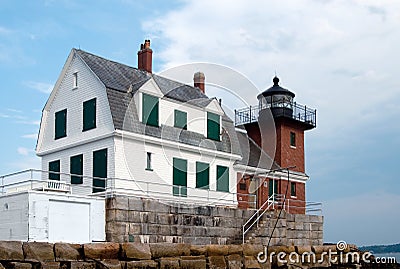 Rockland Breakwater Lighthouse in Maine Stock Photo