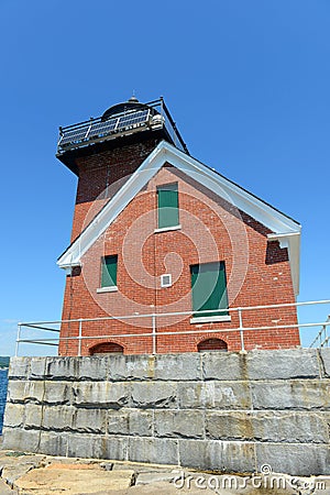 Rockland Harbor Breakwater Lighthouse, Maine Stock Photo