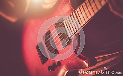 Rockman Guitarist Playing Hard Stock Photo