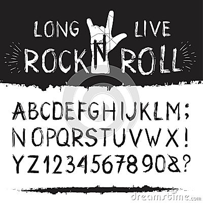 Rocknroll alphabet font Vector Illustration