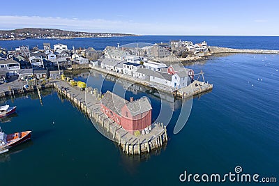 Rockport Harbor and Motif Number 1, MA, USA Stock Photo