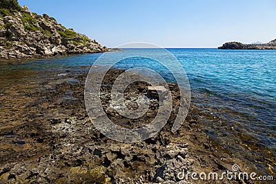Rocks on the beach Anthony Quinn Stock Photo