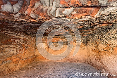 Rocks caves in nabatean city of petra jordan Stock Photo