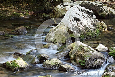 Rocks and creek water Stock Photo