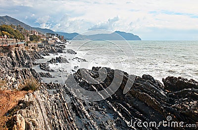 Rocks eroded by the sea Stock Photo