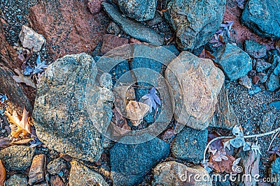 Rocks on the lake beach Stock Photo