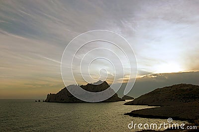 Rocks in the Mediterranean near Marseille in the t Stock Photo