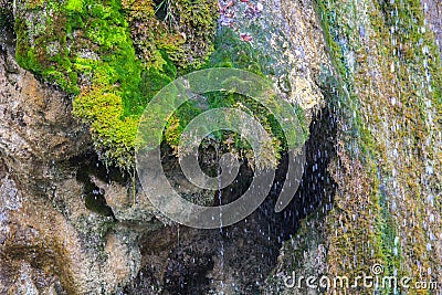 Rocks and moss water Stock Photo