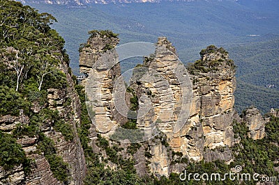 Rocks named Three Sisters Stock Photo