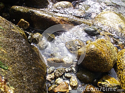 Rocks near the mountain river Stock Photo