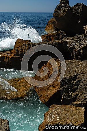 Rocks by the ocean Stock Photo