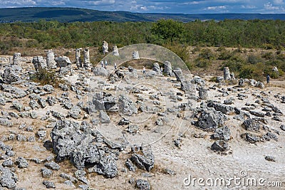 Pobiti Kamani rock formations protected area in Bulgaria Stock Photo