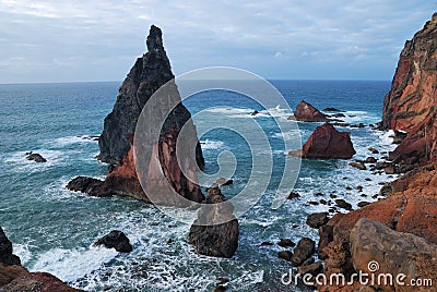 Rocks on sao lourenco, maderia, portugal Stock Photo